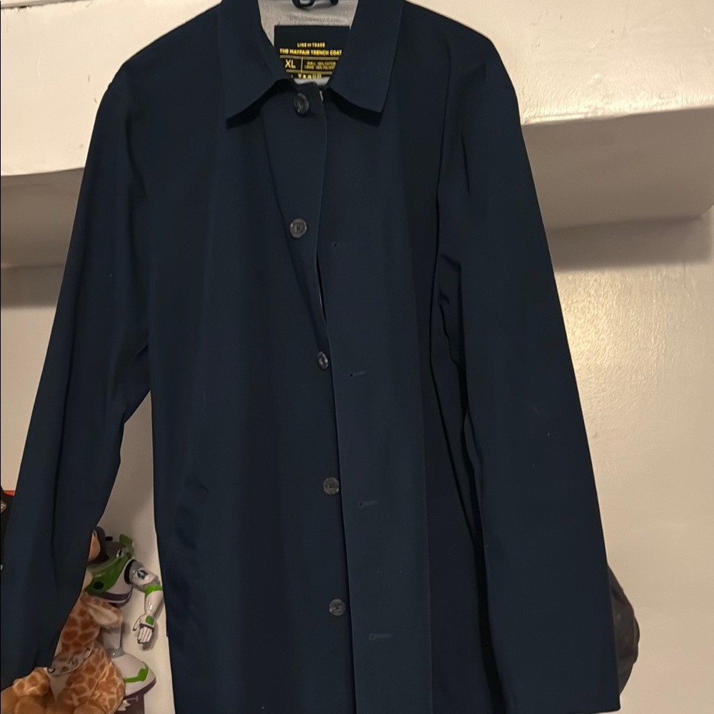 Line of trade Classic Navy Button-Up Trench Coat